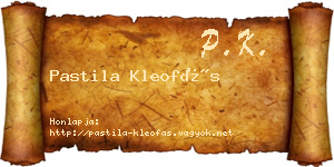 Pastila Kleofás névjegykártya